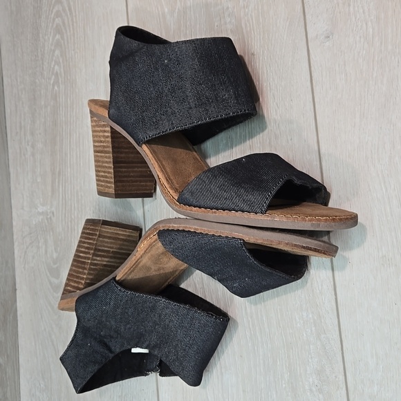 Toms Women Majorca Cut Out Ankle Heels Open Toe Sandals shoes sz 12 - Picture 10 of 12